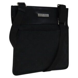 Authentic GUCCI GG Canvas Shoulder Bag Black 27639